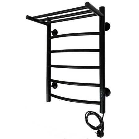 Electric towel "Sanprise" Classic P6, 400x600 mm, with a shelf, a university, black-3