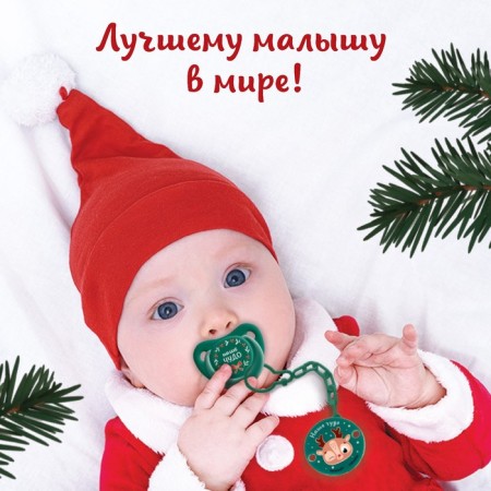 Nipple - dummy “Our Miracle”, orthodontic, silicone, +6 months., New Year's gift packaging, crumb me-1