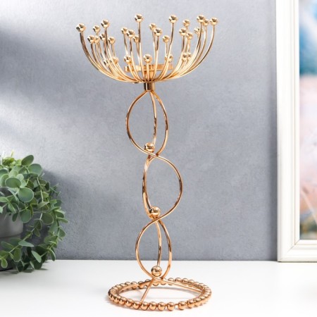Summary Metal for 1 candle "Temporary loop with balls" gold 35x13x13 cm-2
