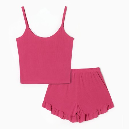 Female pajamas (top/shorts), pink color, size 42-7