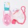 Nipple - silicone dummy orthodontic, from 0 months, with a cap, with a holder, in a container, pink color