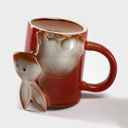 Ceramic "Bunny" mug, 350 ml, red color-2