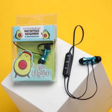 Wireless magnetic headphones with a microphone "Avocado", mod. I10, 9 x 13.5 cm-1