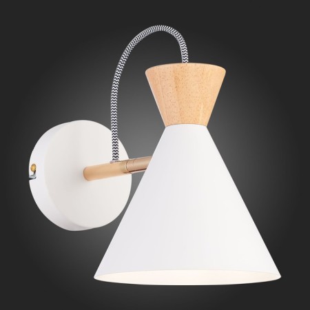 Wall lamp EVOLUCE. Sle125101-01. Modica. 1x40 W, E14, 16x21 cm, white, golden color-2