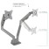 Robular bracket for 2 LED/LCD monitors ARM Media LCD-T36