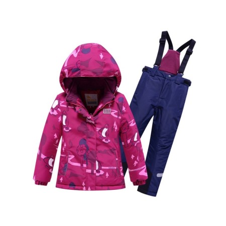 Ski costume for a girl, pink color, height 104 cm