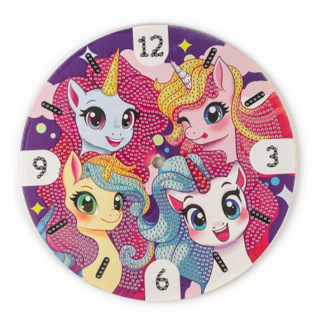Diamond mosaic for children with partial filling on the watch "Unicorn", 20 x 20 cm-3