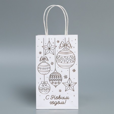 Package gift craft "gold", 12 x 21 x 9 cm, new year-3
