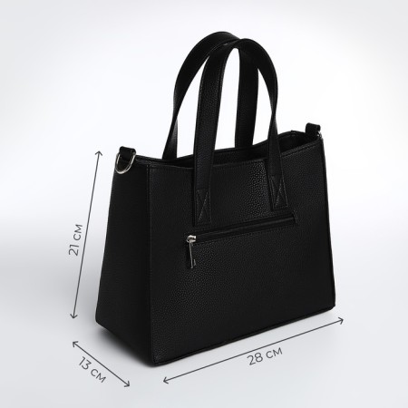 Female bag Textura, tout, average size, black color-1