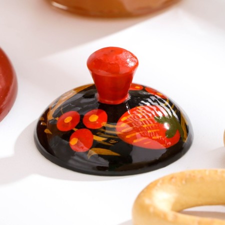 Solonka "Berry", with a lid, 8.5 × 6 cm, Khokhloma-3