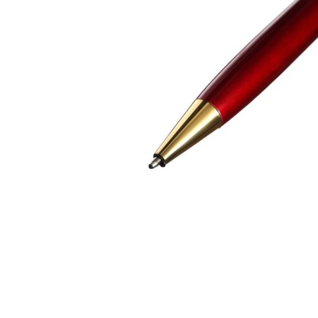 Gift handle, ballpoint, in a plastic case, rotary, "Francis", burgundy with golden inserts-1