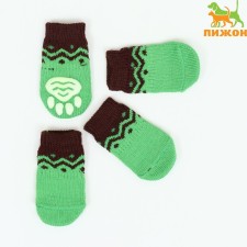 Non -slip socks, size m (3/4 * 7.5 cm), set 4 pcs, green