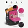 School backpack, 39 x 26 x 17 cm, Grizzly, ergonomic back, + keychain, black