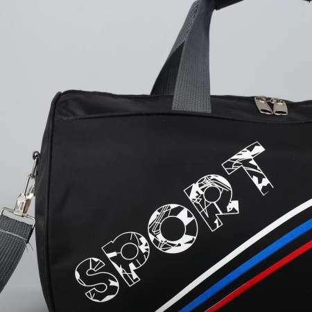 Sports bag with lightning, long belt, black color-3