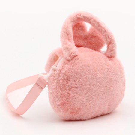 Children's "Bunny" bag with a bow, 18 cm, pink color-1