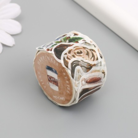 Stick Paper "Coffee sweets and drinks" 1.2 - 2.5 cm 100 pcs in a roll 11x8 cm-1