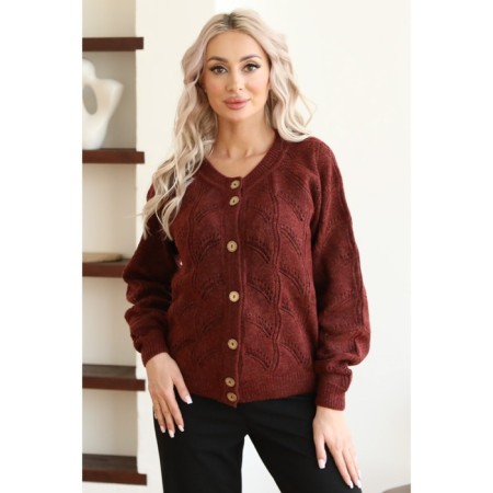 Cardigan female, size 44, burgundy color