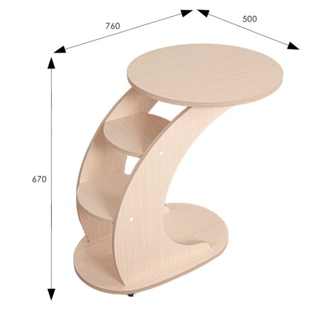 Table stealth table, 500x760x670, dairy oak l-1