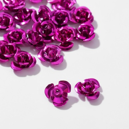 Busina "rose", set of 30 pcs., 8 mm, bright pink color-1