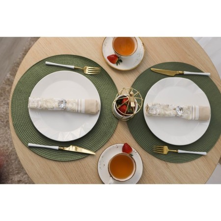 Serving napkin on the table “Loft”, d = 38 cm, green color-7