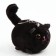 Soft toy "cat" on a key fob, 8 cm, black color