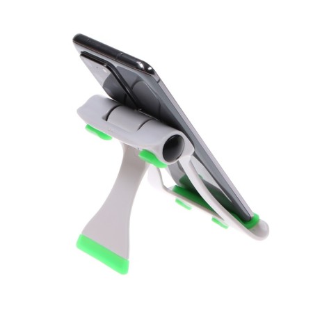 Luazon phone stand, folding, reinforced, adjustable height, white/green-3