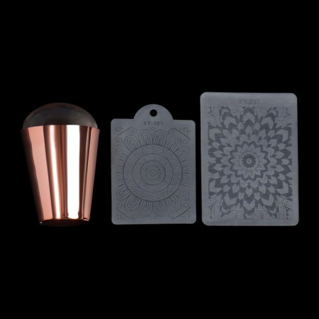 Stamping set, 3 subjects: stamp, 2 scraper-substrates, color mix-2
