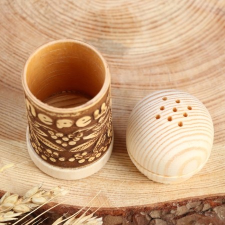 Solonka "Rowan" (pepper), 4x9 cm, birch bark-7