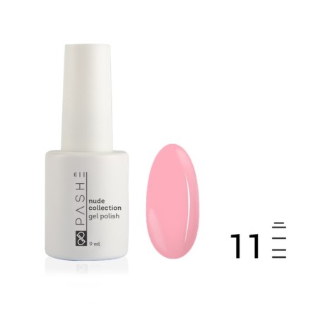 Pashe Nude Collection gel polish, No. 11 camouflage milk pink, 9 ml