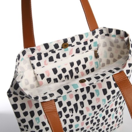 Button-shop bag, from textiles, white/multi-colored color-2