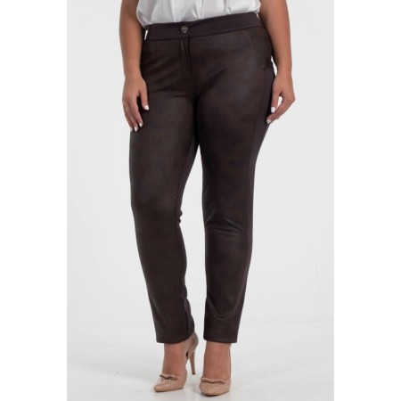 Female trousers, size 54, brown color-3