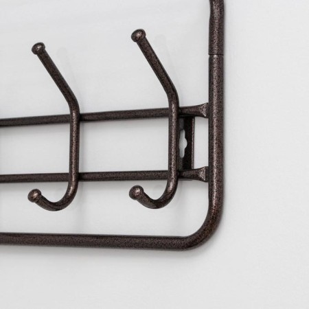 Wall hanger with a shelf for 5 hooks, 60 × 22 × 26.5 cm, color copper antik-1