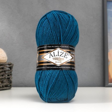 Yarn "Superlana Klasik" 25% wool, 75% acrylic 280m/100g (403 Petrol)