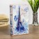 Safe Brush tree "Eiffel Tower in Pale blue colors" leatherette 21x13x5 cm
