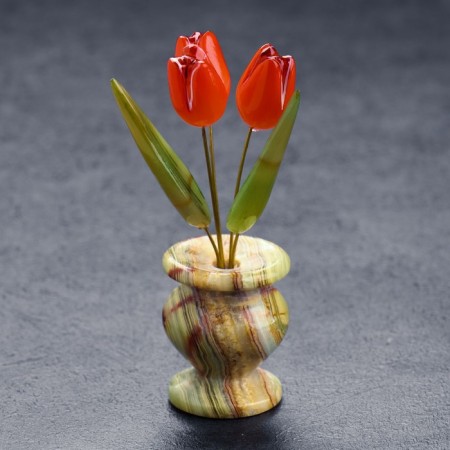 Flower flower "tulip" 3 flowers, small onyx-1