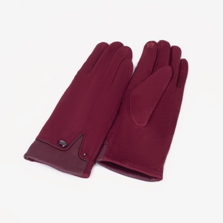 Female gloves, size 7.5, without insulation, burgundy color