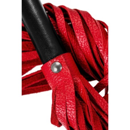 Pecado BDSM label, black handle, red whips, genuine leather-4