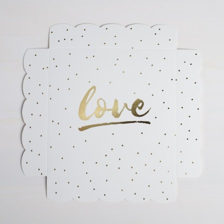 Cookie box, confectionery packaging with PVC lid, love, 15 x 15 x 3 cm-2