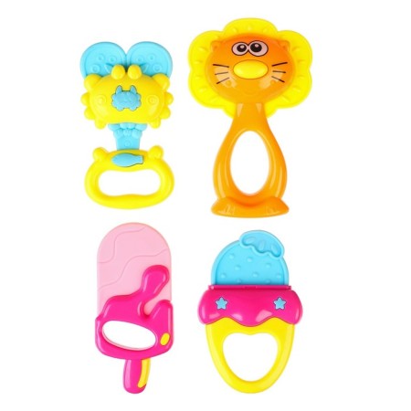 Set of rattles "Bright mood", 4 pcs, with a teething, gift packaging
