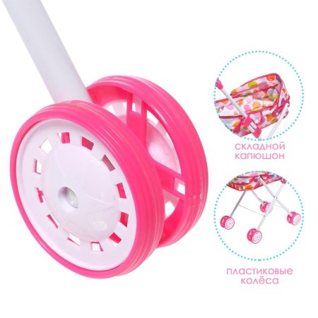 Stroller Universal for dolls, metal frame-3