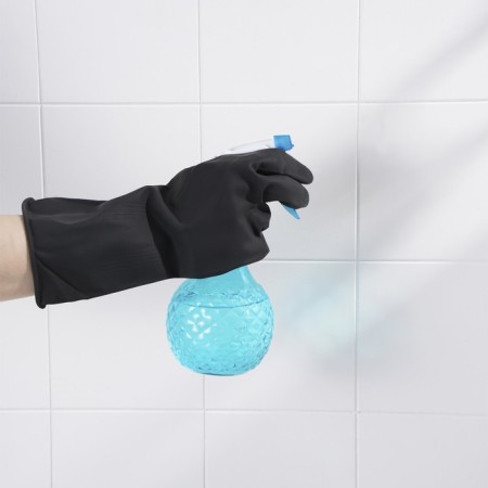 Rubber domestic gloves, shares, size L, super dense, 100 g, black color-7