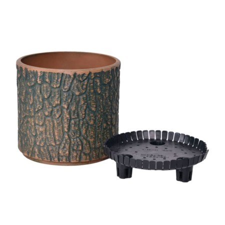 Round pot for flowers, 4l aged-green 20.5x20x20cm-2