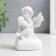 Souvenir Polystone Light "Snowty Angel on the Heart with a Fire" 9x5.5x5.7 cm