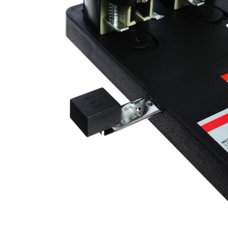 The hole is powerful for 150 sheets, Devente Stripe, metal, with a ruler and a mark of the center, black-5
