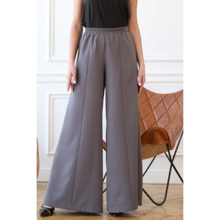 Female trousers, size 50, gray color-7