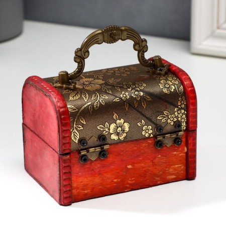 Casket wood chest with a “forget -me -not handle” 7.3x9.5x7.5 cm-2