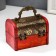 Casket wood chest with a “forget -me -not handle” 7.3x9.5x7.5 cm