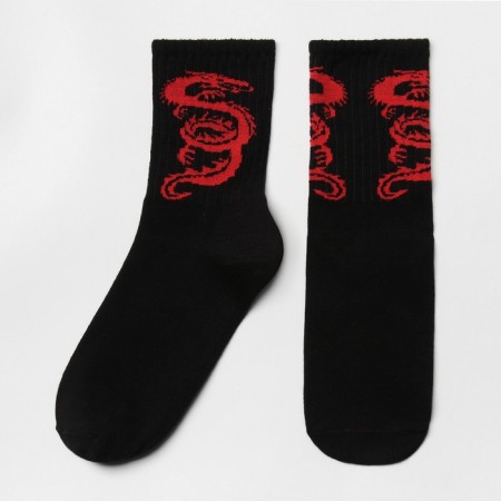 Socks "Red Dragon", black color, size 31