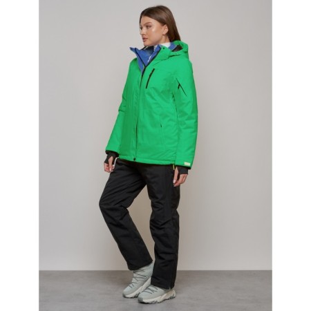 Ski jacket women's winter, size 42, green color-13