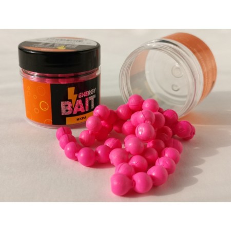 Artificial nozzle Energy Bait "caviar", flavored, L, 9 mm, 48 pcs, bright pink color 914